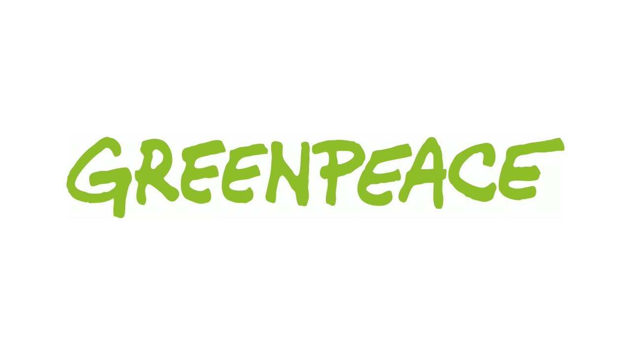 In grünen Großbuchstaben steht: Greenpeace.